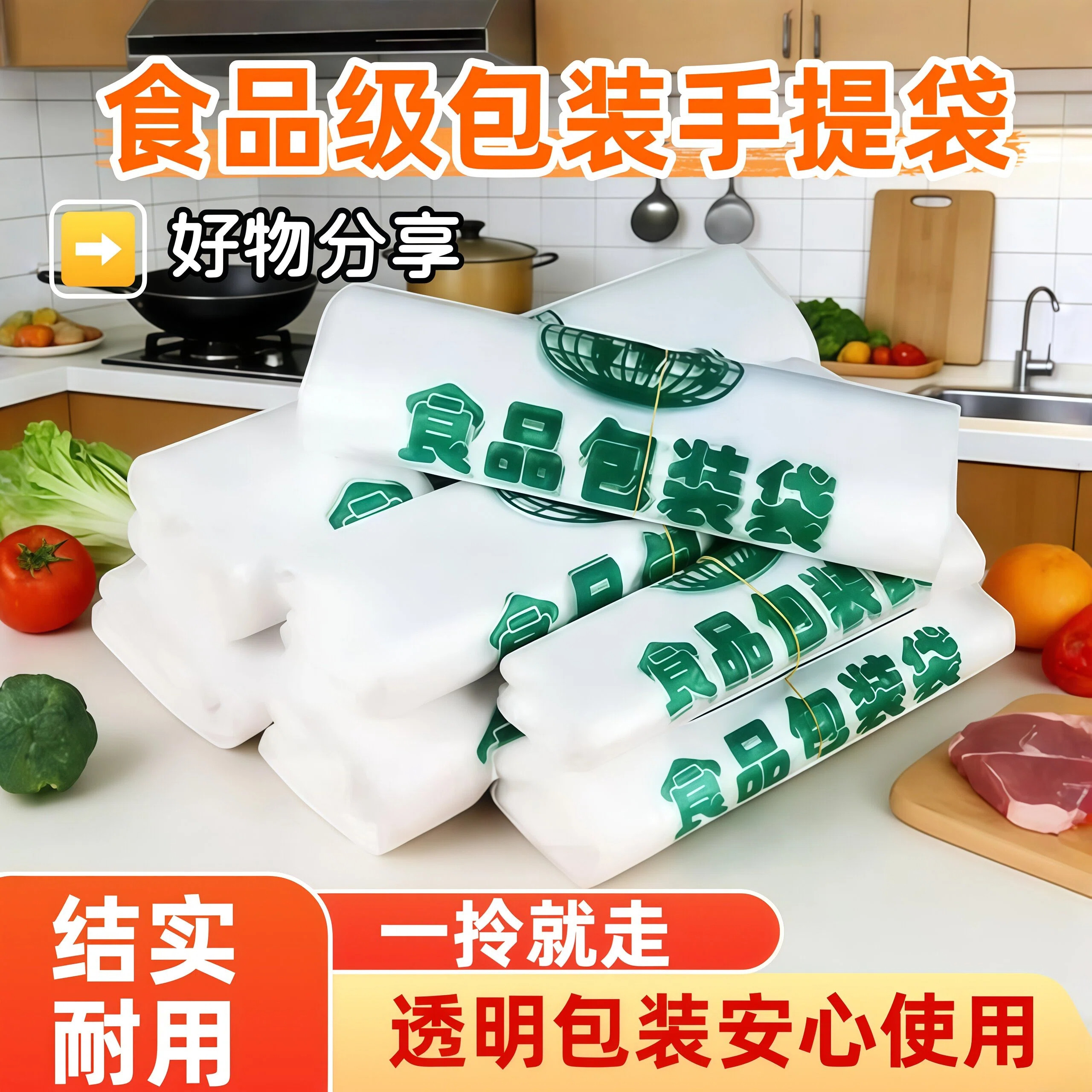 便宜食品袋食品级马甲塑料袋批发加厚手提背心袋打包袋超市购物袋