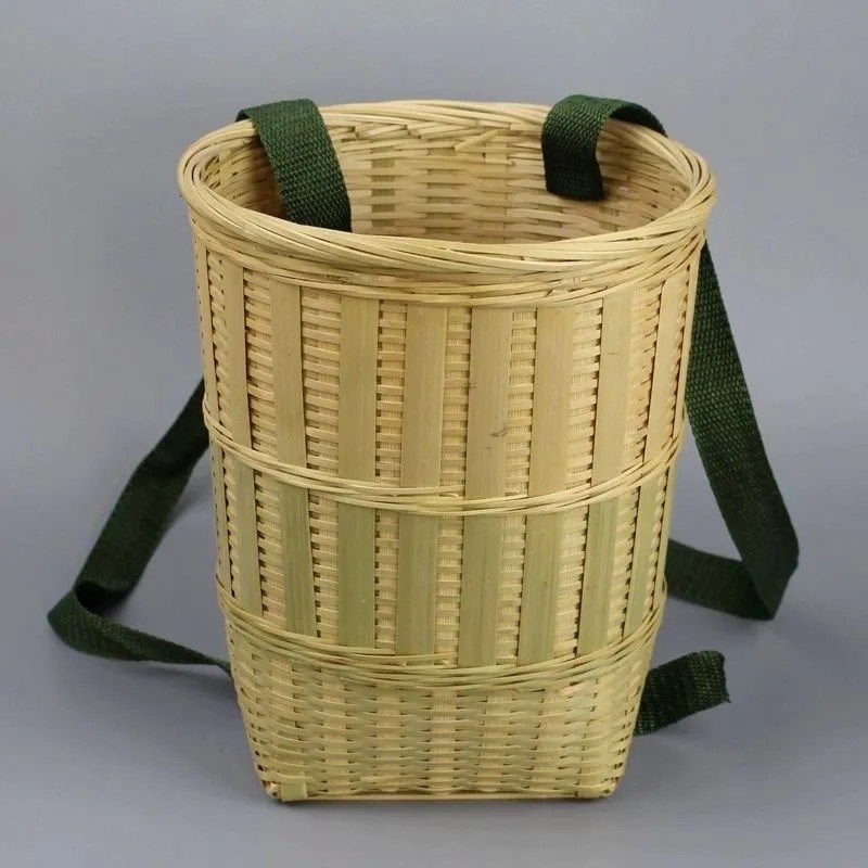 竹编背篓背篼家用竹篓舞蹈野外采蘑菇传统手工采茶表演背篓鱼篓