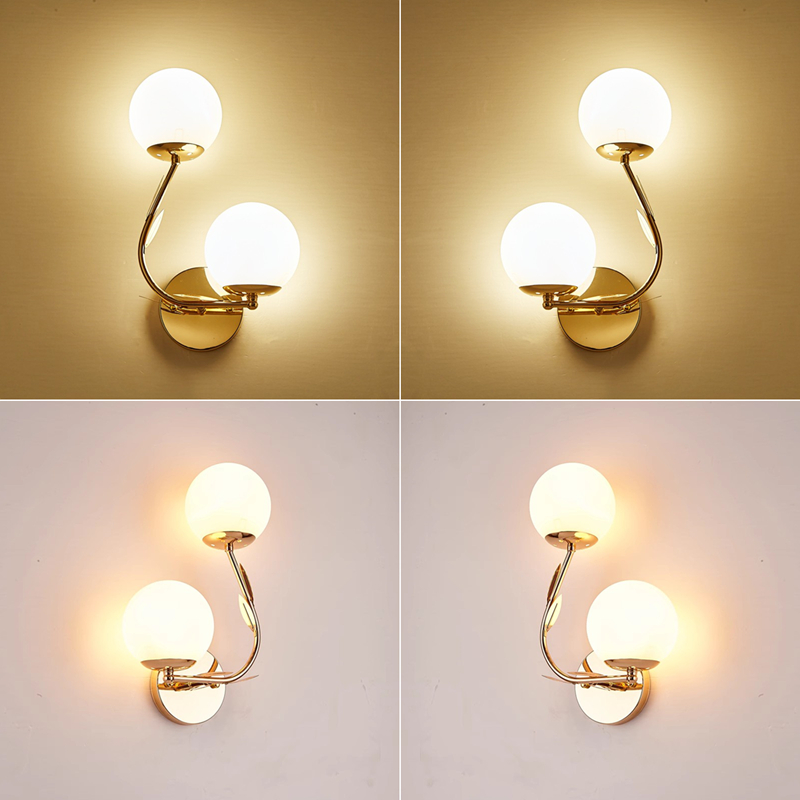 壁灯简约床头灯客厅楼梯背景墙灯led金色头带遥控开关卧室壁灯