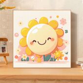 向日葵数字油画diy2024新款 卡通儿童填充解闷手工手绘丙烯油彩画