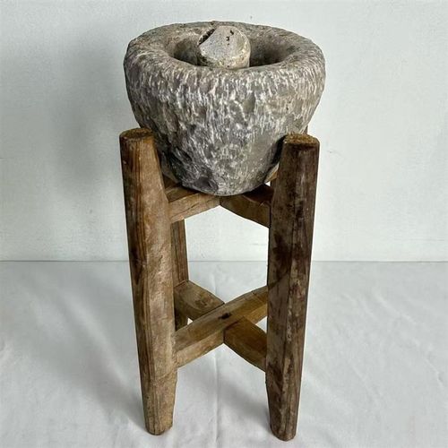 民俗农村物件庭院石臼花盆花架装饰覆古摆件老式石臼老物件石臼