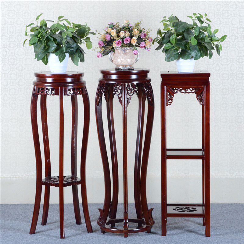 实木花架子客厅落地式室内家用花几阳台吊篮架仿古中式多层盆景架