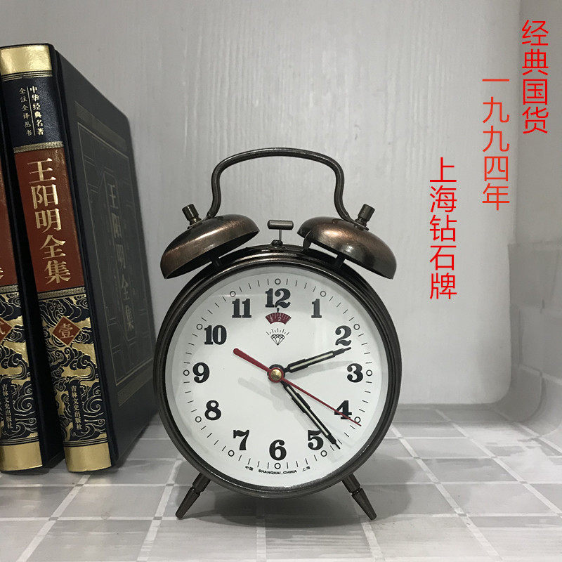 大号双铃老式机械闹钟发条双铃学生半铜机芯上弦复古怀旧家居装饰