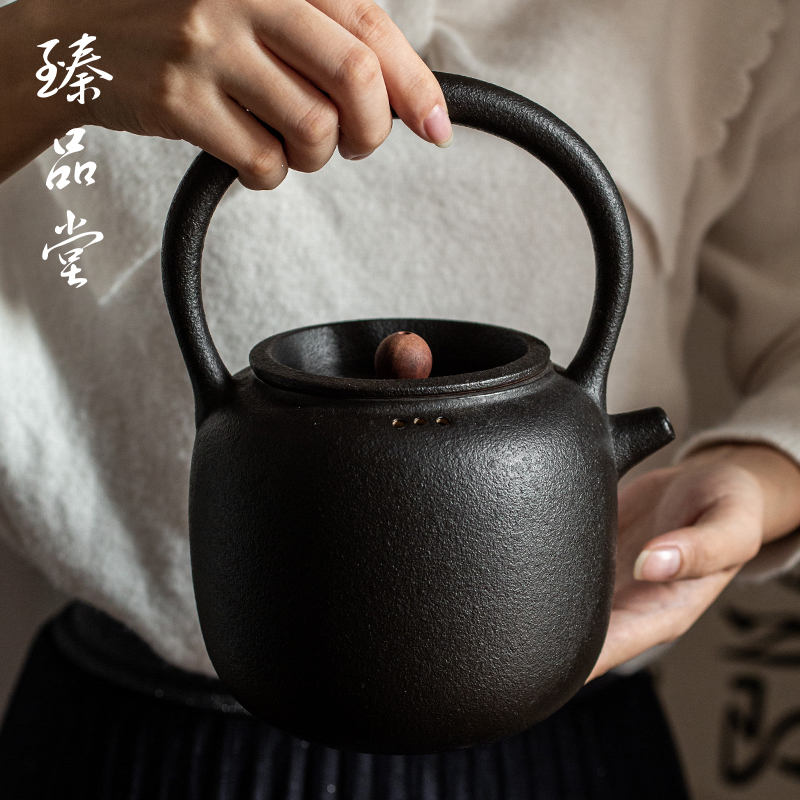 五行养生壶 粗陶提梁壶 陶瓷功夫茶具烧水煮茶壶老普洱电陶炉陶壶