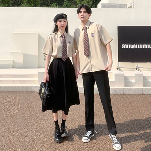 情侣装夏季衬衫裙子套装高中生高三毕业照学院风初中生成人礼班服