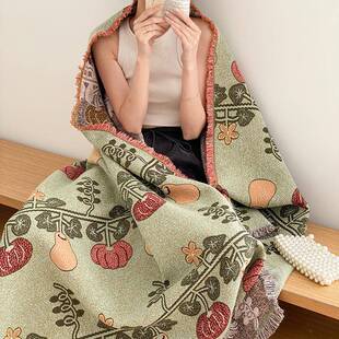 全棉四层纱布流毯苏旅行披公肩休闲毯办毛毯室午毯睡沙发盖毯藏毯