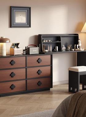 中古化妆风桌主卧伸收纳柜复小户型可PSQ缩实木梳妆古台斗柜收纳