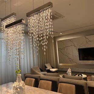 意大简利水晶吊餐灯玄关隔断轻奢餐桌吧台现代约意139设创计师厅