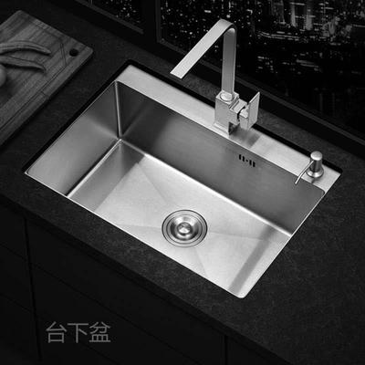 厨水槽单盆盆加厚手锈工槽不钢360452104拉丝房洗碗6045大单槽