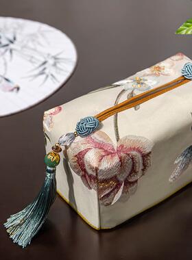 2U8K现代布艺厅中抽纸盒花鸟复式F76ST88J古刺客绣高精密刺收纳绣