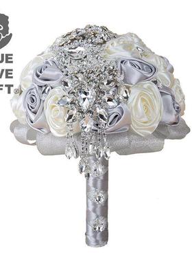 wedi钻ng捧花婚庆用品e高档水手工手786捧花结婚用品厂手家