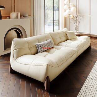 网VRV奶直红款油全沙发轻奢客厅现代简约创风意小户型排皮艺沙发