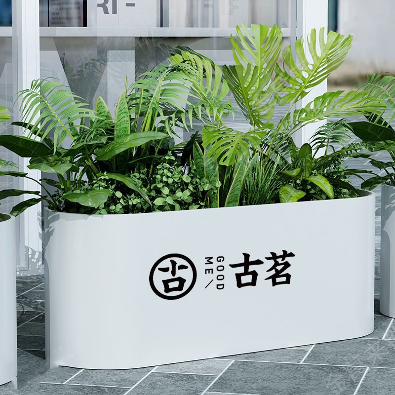户外铁艺简约长方形花箱隔断
