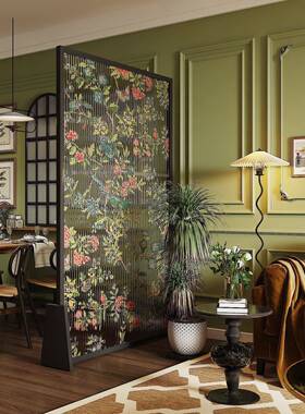 屏室风隔断客厅202座新款入户正5对门移AL100623动玻璃打印图案卧