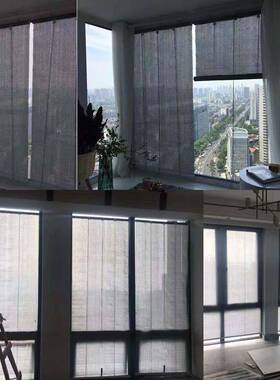 雨阳台F956T6JM免打孔半透明遮阳帘玻璃防降晒隔热温升拉降卷帘防