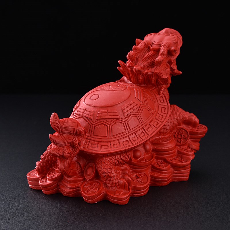 新品扬州漆器剔红雕漆龙龟摆件中国风特色礼品出国送老外的工艺品
