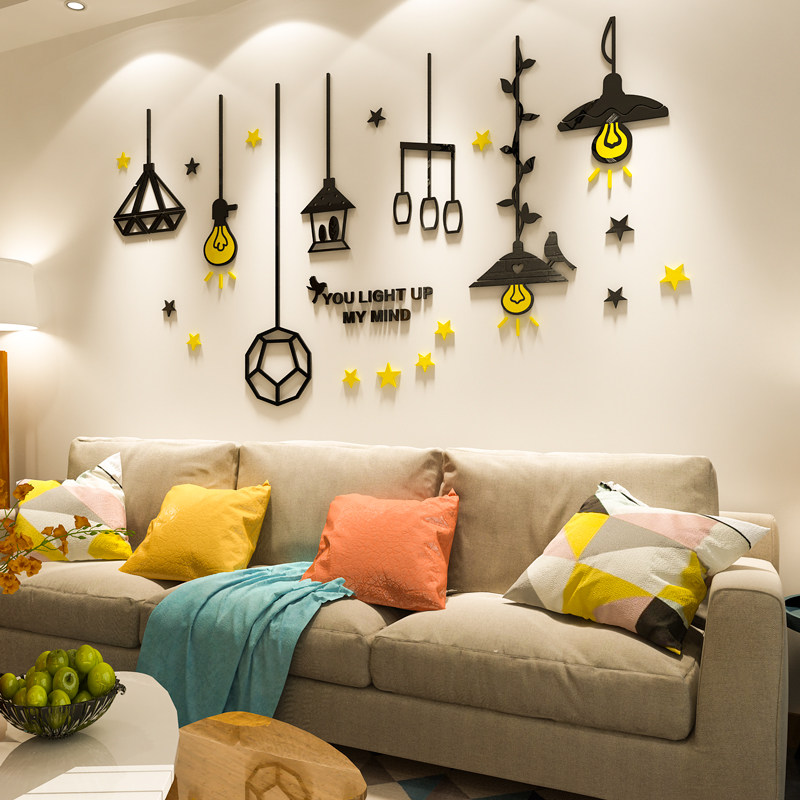 客厅卧室沙发电视背景墙温馨3d立体墙贴画创意个性宿舍布置装饰品