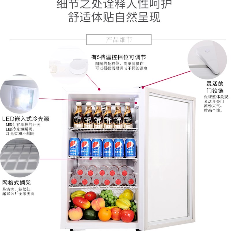 捷盛冷藏保鲜展示冷柜小型立式迷你冰箱茶叶饮料啤酒水果留样冰柜
