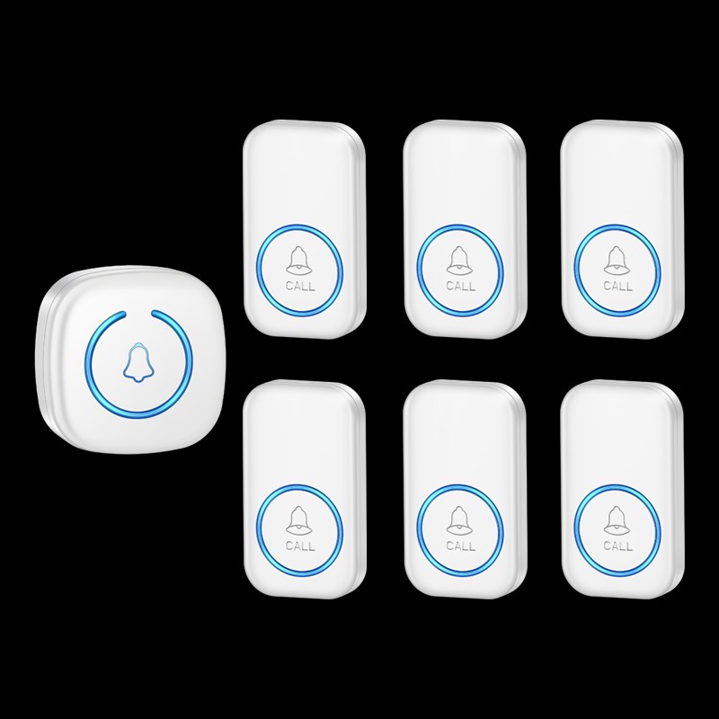 六拖一门铃无线家用超远距离智能电子遥控铃铛老人呼叫器办公室