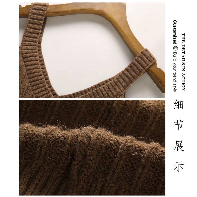 搭配衬衣吊带小背心女春秋外穿短款针织马夹叠穿双V外搭上衣马甲