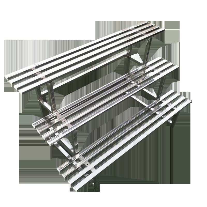 加厚不锈钢花架阶梯式花架子户外阳台带刹车轮多层落地移动花架盆