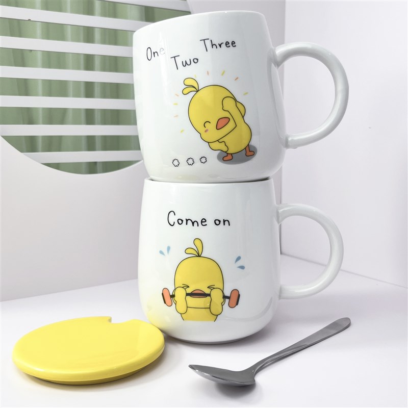 马克杯带盖创意生日礼物男女生咖啡早餐杯实用礼品水杯陶瓷杯子