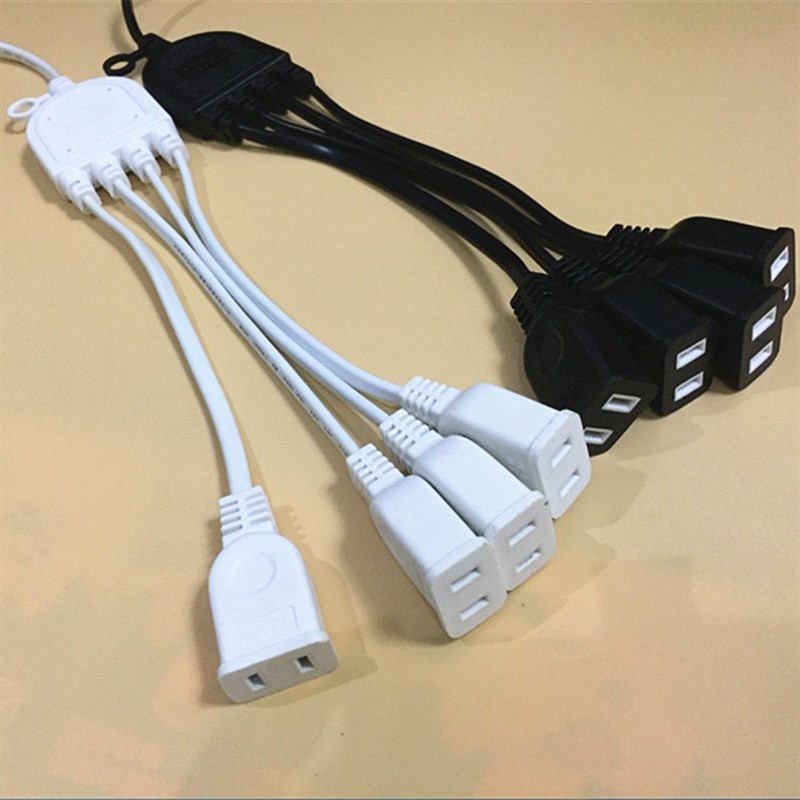 电源电线延长线插头二头家用风扇小插座迷你两脚二项二插排插线板