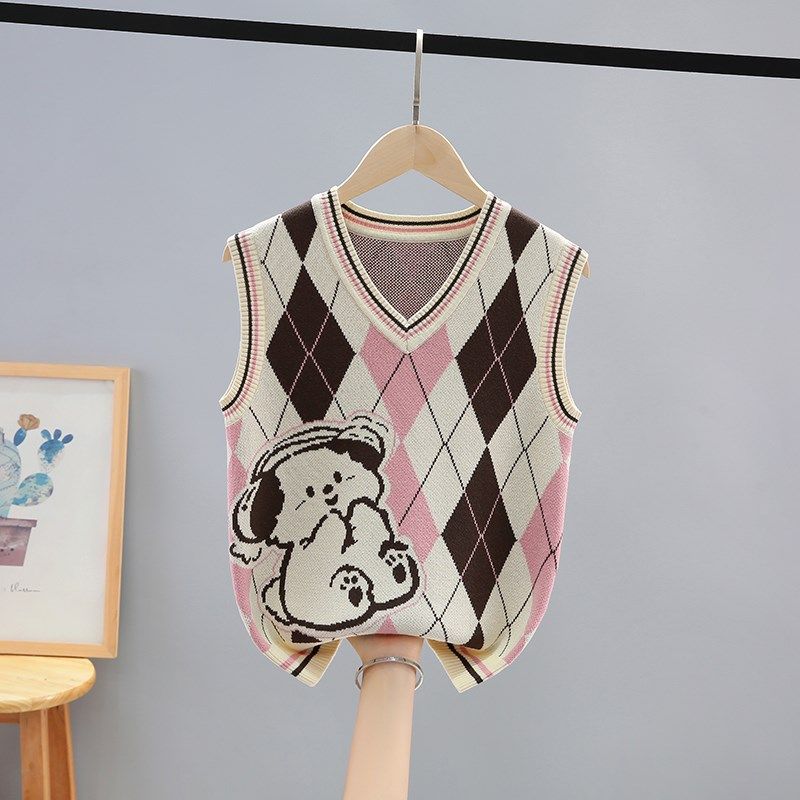 男童针织马甲外穿2025新款春秋款儿童毛衣背心男孩中大童毛线内穿