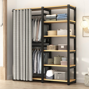衣帽架落地卧室挂衣架防尘衣帽间架子组装收纳衣服柜子组合置物架