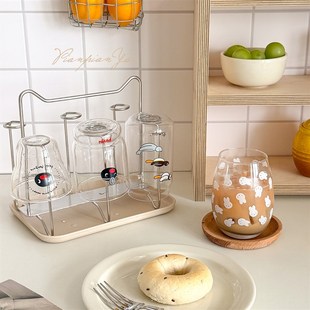 高颜值创意沥水茶杯架子倒扣304不锈钢杯架水杯架置物架玻璃杯架