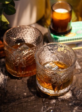 稀奇艺术情侣威士忌玻璃水杯子中国浪漫现代祝福礼盒装