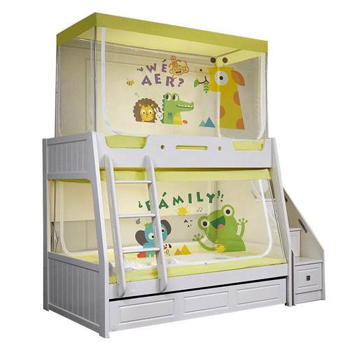 帘子母蚊帐1.5m上下铺1.2床梯形家用床1.0儿童双高低床F96H7HJJ层