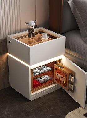 简约现代能床头智电柜保险柜一FDG体无线充藏式家用保险箱收纳柜