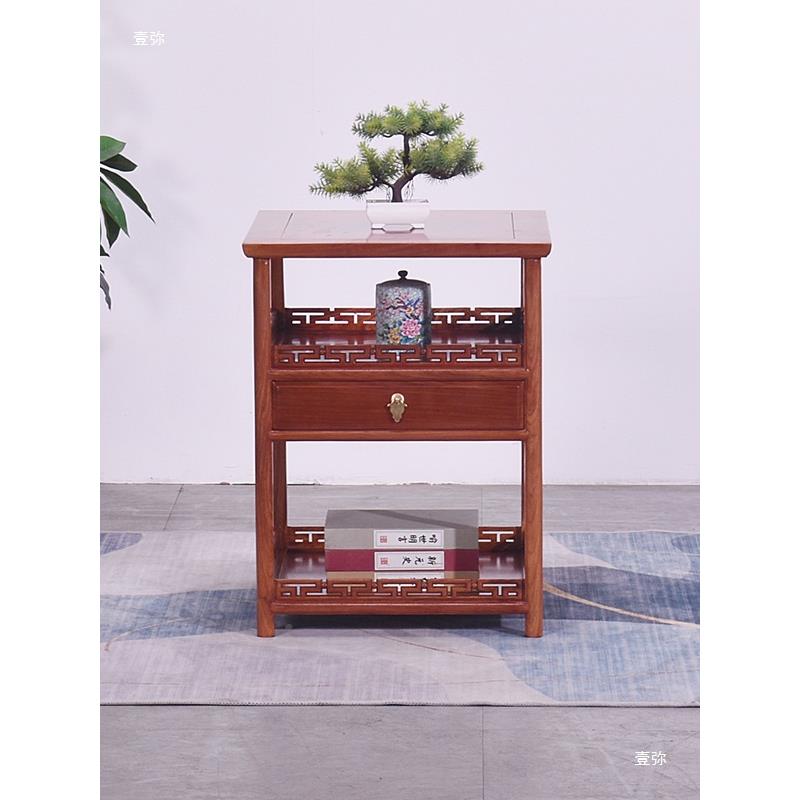 花木LFJ小茶几双层边几新中梨式实木小茶台台方阳桌家角用原木几