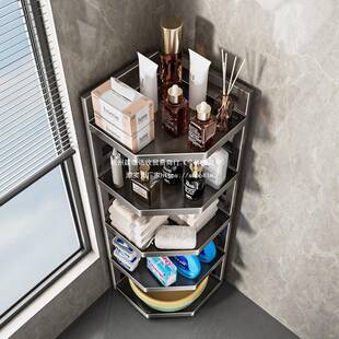 卫生间置物架浴室三角DQS架多层缝物转夹角收纳厕所洗手间脸架盆