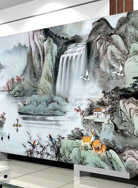 江山如画十字款绣202新线绣客AA2100厅大幅山水满绣风景手5画工绣