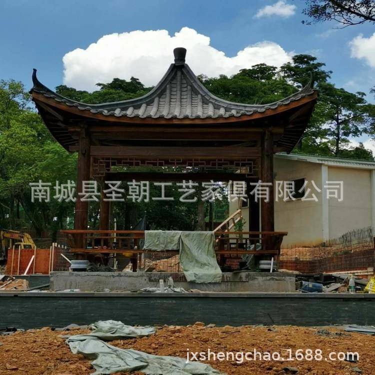 建庭亭实木碳化防腐木屋凉亭子景观园MAK林花园古别墅四角院景观
