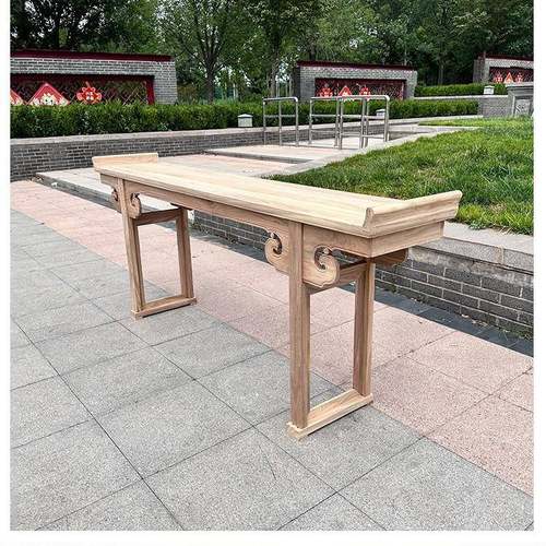 老榆木茬中堂条翘几白农村堂屋474白胚白坯供桌条案全实木头关案