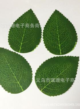 仿丝印玫瑰花叶子绿色KPT真叶片瑰花玫配饰其它仿真植物配饰用