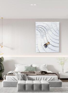 现代简约抽象奢轻床实物画体装立置画客厅沙发背景卧室XMW头挂画