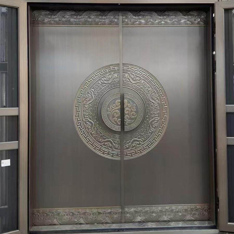铸防铝门别入FVM墅户大门双开门农村乡村家用铜门盗自建房子母户