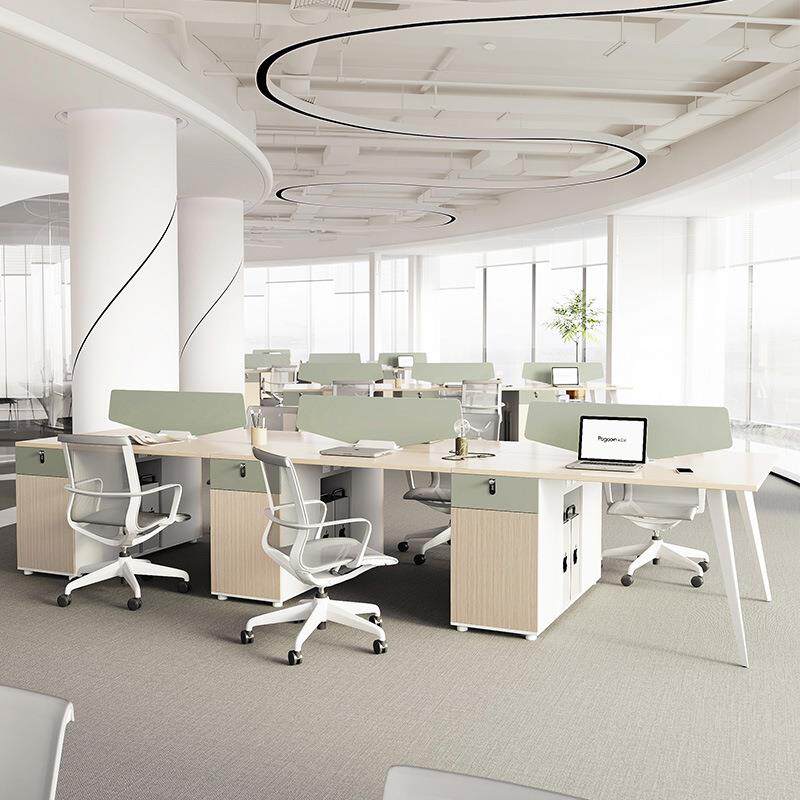 简职员办公MOG桌椅组合约代现2四6人电位屏风员工脑桌子办公室办
