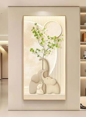 过AL102265吉象如意装饰画向代玄关走廊道奶现油挂画日葵入户客厅