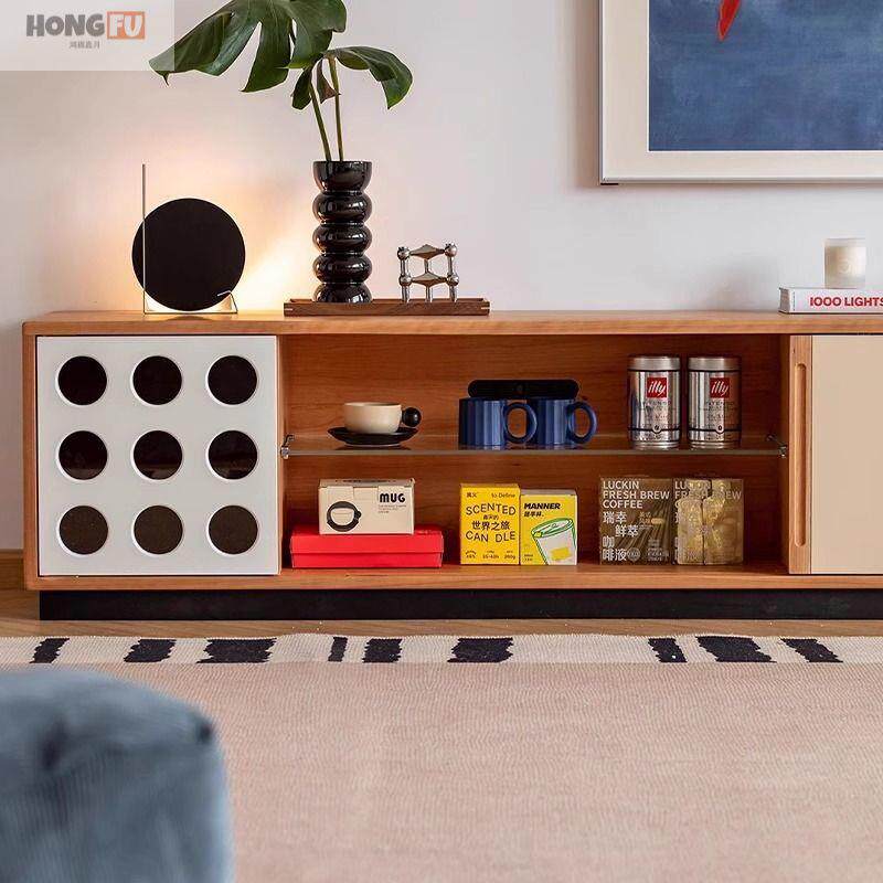 025新款实木电视柜中BJB古小户型复客2厅电视剧柜古落风地收纳储