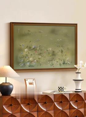 《逸彩》法式复SN050206中古绿色画厅装饰古风卧室床头小众抽象客