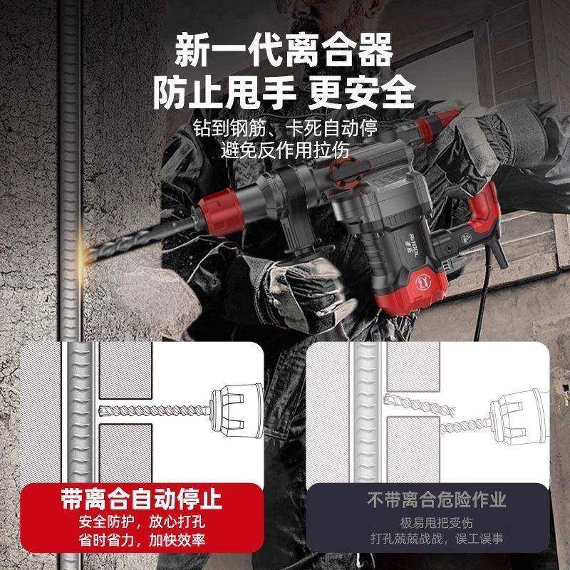 东无品牌/城款电式大功率电锤电镐功能冲击拆钻家用开槽多墙混凝