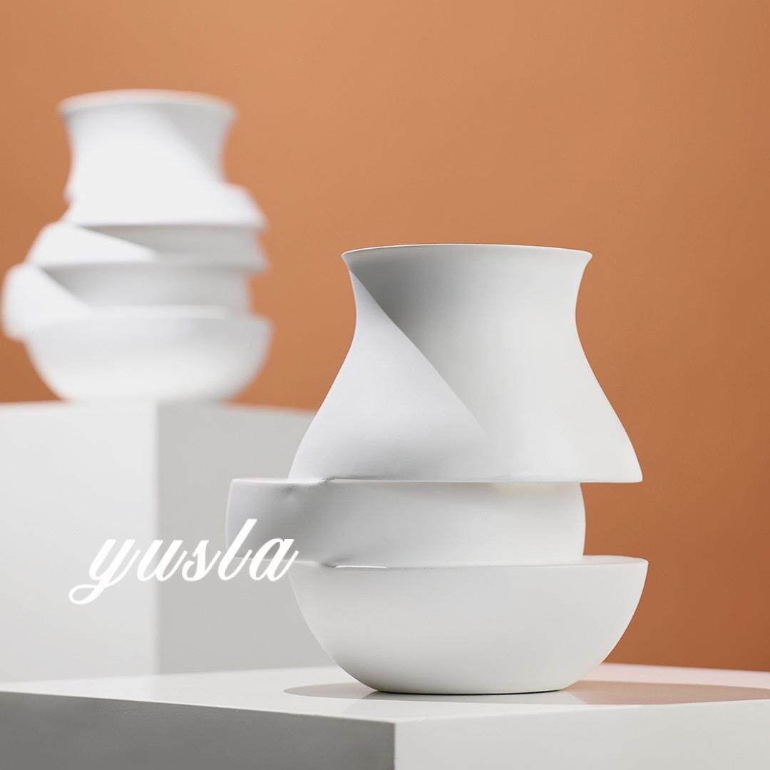 简软约样板间客墅厅无品牌/茶几餐厅插花干花器花酒瓶店别展厅摆