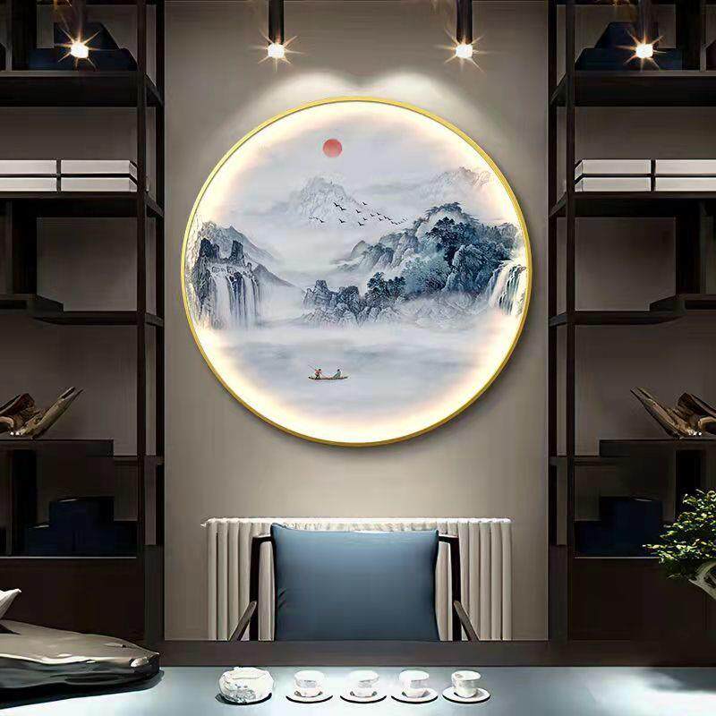 新款轻cWwKyrhGL照明语D音玄关装饰画感应奢壁画灯人走灯灭圆形E