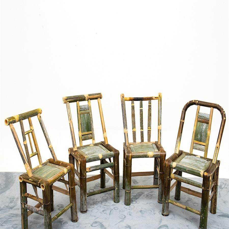 子竹椅子靠背椅家用式竹子椅手工编凳织藤老椅阳台竹子小方无品牌