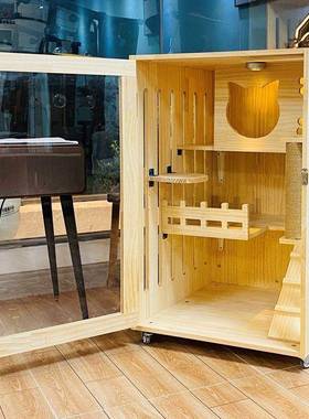 别墅实木笼柜舍猫柜豪华猫家窝JXE展示宠物笼具繁育笼酒店包邮厂